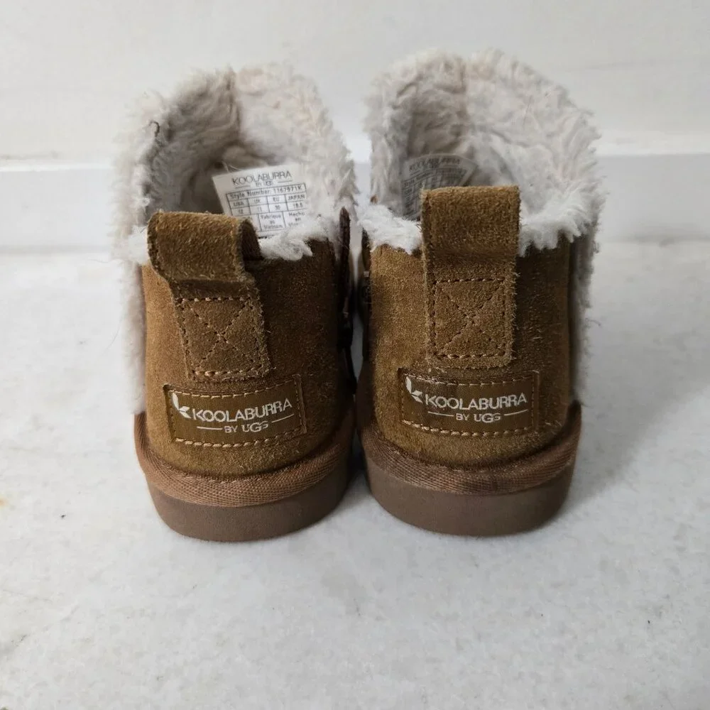Koolaburra by UGG Girls 12 Toddler Koola Ultra Mini Suede Ankle Booties Chestnut